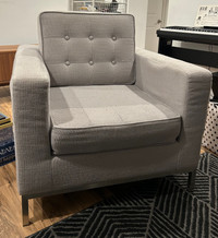 Light grey single seat sofa 