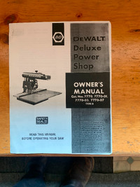 Dewalt 10” radial arm saw and manual