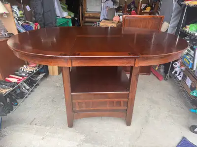 Dining Table Set with 6 Chairs – Fold-Up Leaf, View more