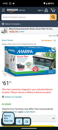Marina Slim Filter S15 up to 15 gal
