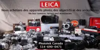 Nous achetons Appareil Canon, Nikon,  Leica, Contax, Hasselblad