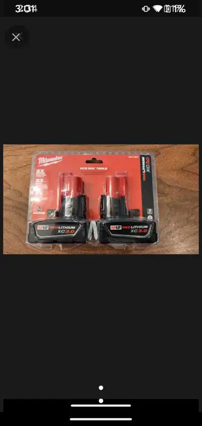 Milwaukee M12 Red Lithium XC3.0 3.0AH 2-Pack Battery (Brand New)