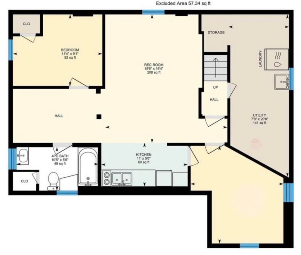 **PRIME LOCATION** 2-bedroom+den basement apartment 3
