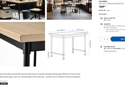 KULLABERG Pine Desk and Chair (IKEA), View more
