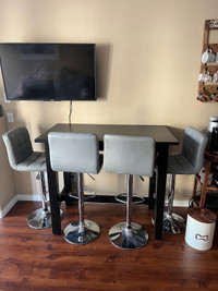 Bar height table and bar chairs