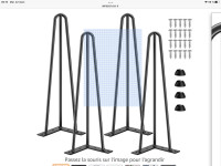 Pattes table en métal noir