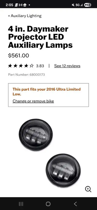 Black/ smoked 4 inch Auxiliary LED lights. Fits Harley Davidson Ultra or Street Glide batwings. Boug...