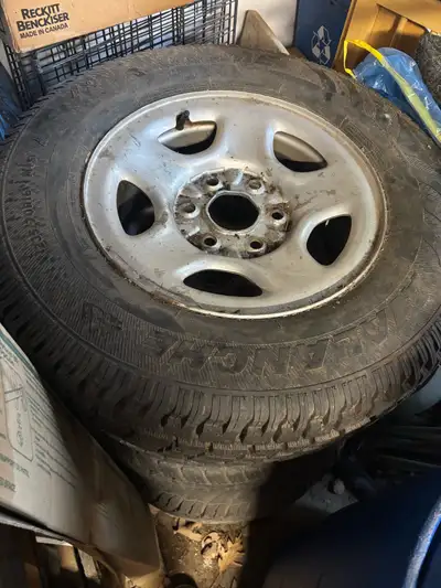 Set of all seasons from my old 92 chevy half ton on 6 bbolt steelies. Avalanche x treme rubber all 4...