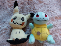Pokemon Plush Mimikyu and Squirtle