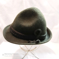Vintage traditional folk Tyrolean Alpen Hat 100% wool New