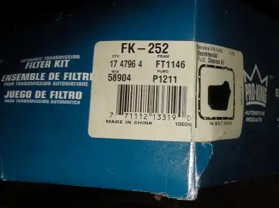 Pro King Transmission filter for a boatload of vehicles. Link: https://www.partsource.ca/products/fk...