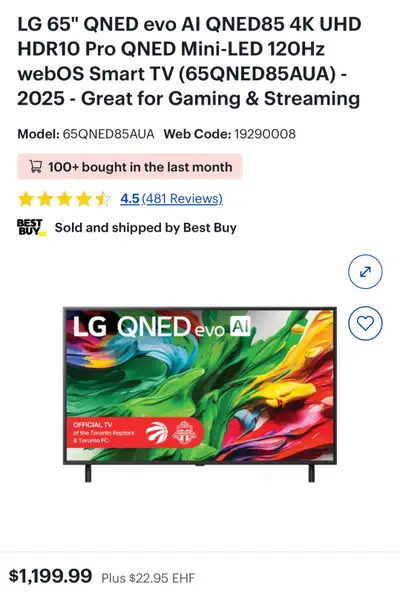 LG 65" QNED85 4K UHD Smart TV, View more