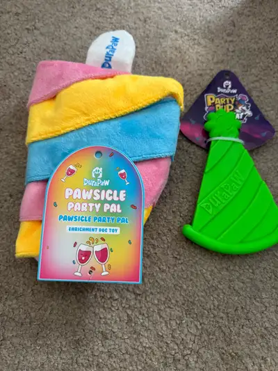 Durapaw Toys. Pick up only. No holds. $10 for both. Pawsicle Snuffle Treat Feeder(Retails $22.00) Pa...