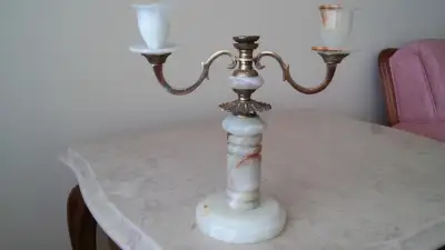 Antique marble candelabra., View more