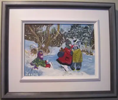 A Delightful Oil On Canvas Done In The Style Of Pauline Paquin, View more