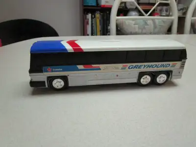 Greyhound bus 10" plastic coin bank, View more