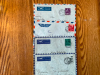4 enveloppes de SUISSE postées par avion vers CANADA années 1950