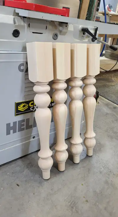 Turned wood dining table legs and pedestals, View more