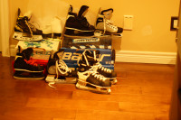 Various hockey skates with various pricing-size 2 to 5