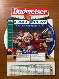 Budweiser Call the Play Action Football Game Table Tent.