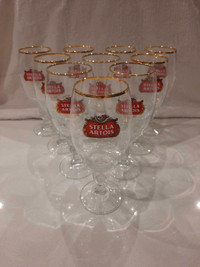 Stella Artois Beer Bar Glasses Gold Brim Brew Cool Dude Mancave