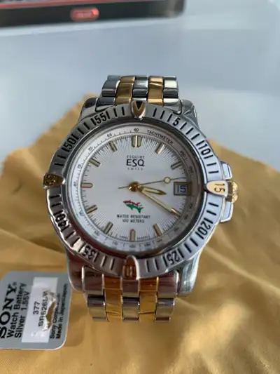 Swiss by Movado ESQ Watch,Waterproof 100m-Tachymeter-New Battery, View more