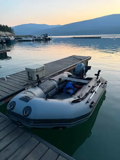 Comes with everything it shipped with: aluminum floor, 2 aluminum bench seats, aluminum oars, foot p...