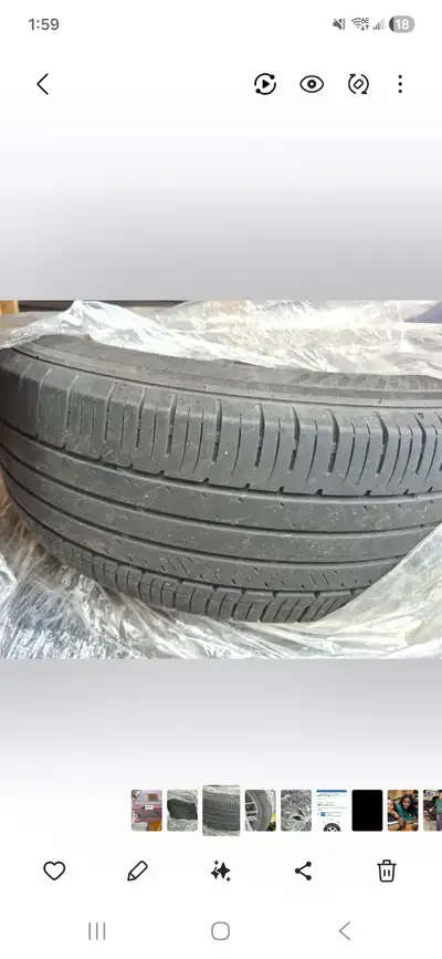 235/65 R17 Kumho Brand. No rims included. If the ad is up, it's still available.