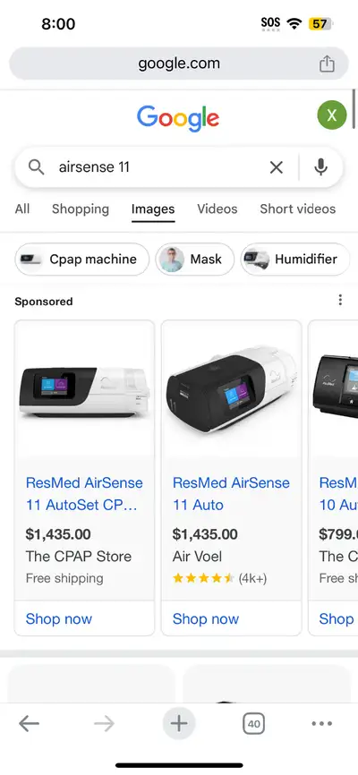 Brand new. Still in the box. Not opened. Airsense 11 only: $1300 N30i only(nasal pillow mask): $100...