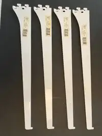 4 Pegboard shelf Brackets 16" inch White Metal