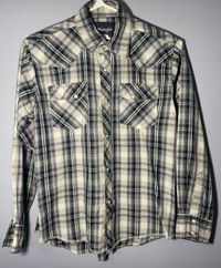 Boys 10/12 Plaid Wrangler Western Shirt