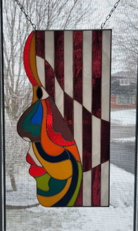 Stained glass art panel.