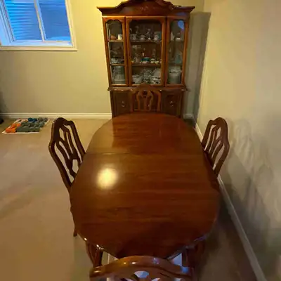 4 Chair Dining Table with matching Display Cabinet, View more
