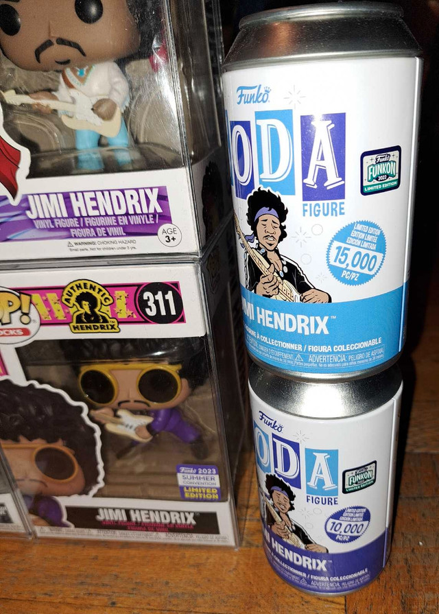 Jimi Hendrix funko pops & sodas $20 to $220 each in Arts & Collectibles in City of Toronto - Image 3