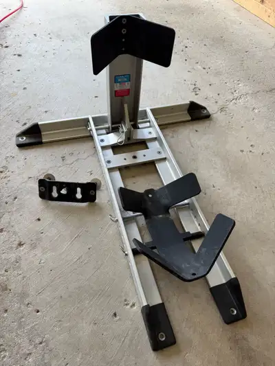 Condor motorcycle wheel chock, in good shape, always stored indoors when not in use.