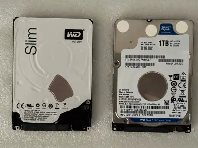 Set of 2 Western Digital Blue 1TB Laptop Hard Drives $50 each, View more