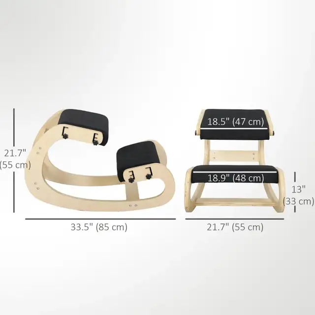 Ergonomic Adjustable Rocking Wood Kneeling Stool Kneeling Chair in Chairs & Recliners in Markham / York Region - Image 3