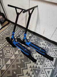 blue snow scooter downhill sliders