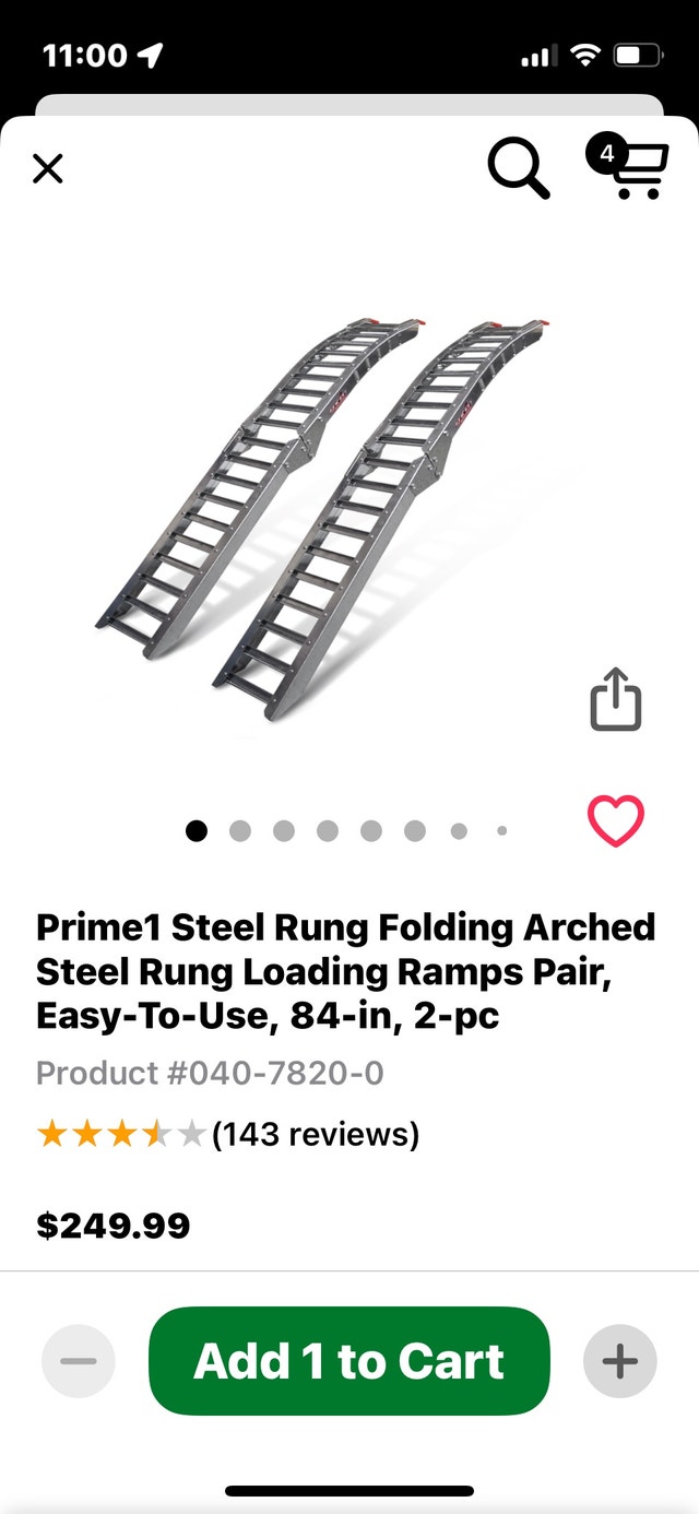 Prime1 Steel Rung Folding Arched Steel Rung Loading Ramps Pair, Other