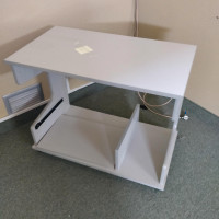 meuble pour imprimante ou ordinateur en bois gris