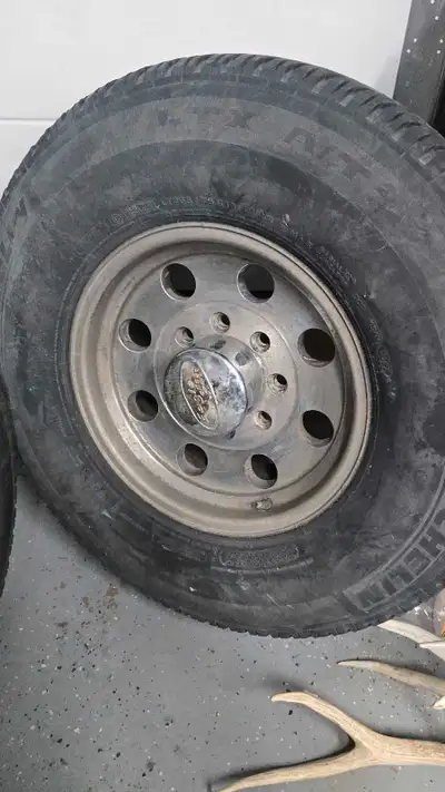 Cleaning out the shed and need to get rid of a set of wheels and tires. Tires are Lt265/75r16 and bo...