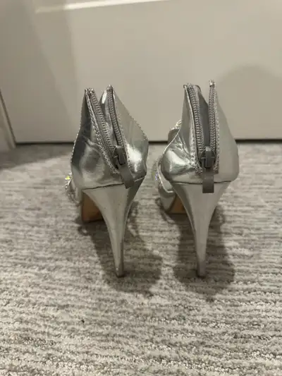 Silver High Heels with rhinestones , View more