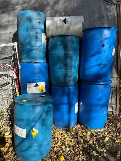 Used plastic 45Gallon drums $50 each