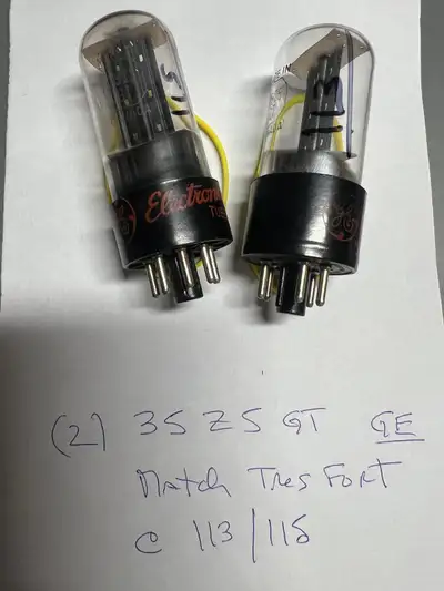 Tubes 2 X 35Z5GT  GE match pair, View more