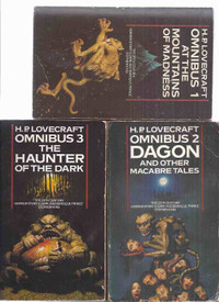 3 volumes H P Lovecraft / UK editions -super cover art