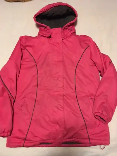 Athletic Works Winter Jacket (women's size m) in a pink/grey which is fleece lined and water repelle...