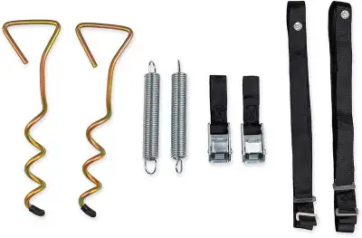 Camco 42593 Kit d'ancrage pour auvent de camping-car avec sangle de traction