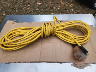 50' Heavy-Duty Outdoor Indoor Extension Cord With Three Outlets, View more