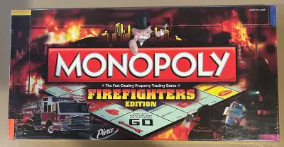 Brand new, factory sealed and unopened 2009 Hasbro Monopoly Firefighter’s Edition – 1st Edition. • M...