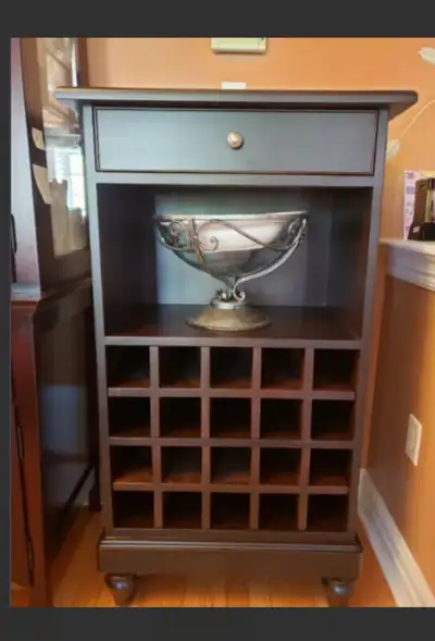 Bar unit, 25 bottles holder. Natural wood, View more